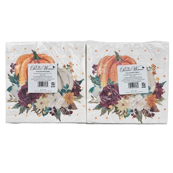 Pioneer Woman Paper Disposable Napkins 40 Count 3 Ply Pumpkin - Picture 2 of 8